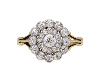 Edwardian old mine diamond cluster ring hatton garden