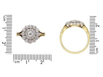 Edwardian old mine diamond cluster ring hatton garden