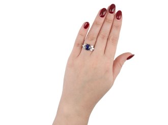 Art Deco Ceylon sapphire and diamond ring hatton garden