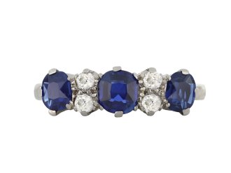 Edwardian sapphire and diamond seven stone ring hatton garden