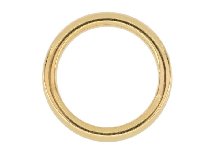 Yellow gold wedding band, English, 1950 hatton garden