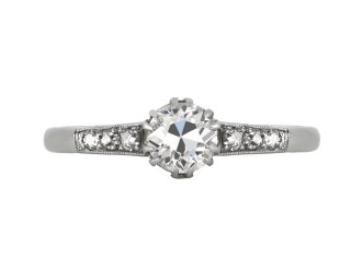 Old cut diamond flanked solitaire ring, circa 1920 hatton garden.