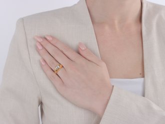 Old mine diamond gypsy ring, circa 1980. 