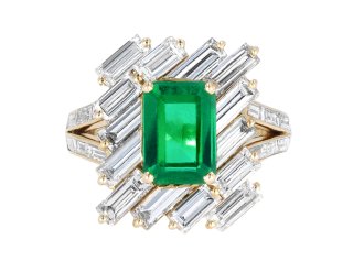 Mauboussin emerald and diamond cluster ring, hatton garden