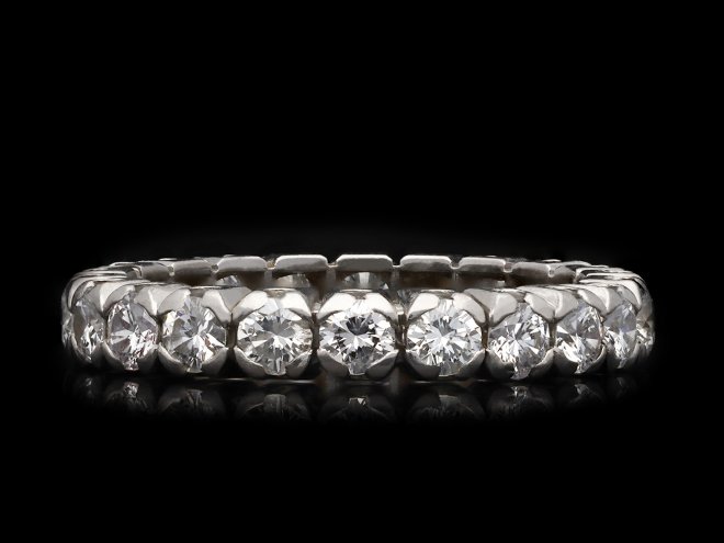 Vintage diamond full eternity band, French, circa 1950