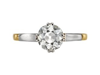 Edwardian diamond solitaire ring, circa 1905.
