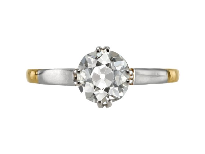 Edwardian diamond solitaire ring, circa 1905.