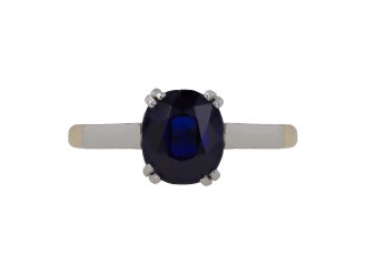 Antique sapphire solitaire ring, circa 1915. hatton garden