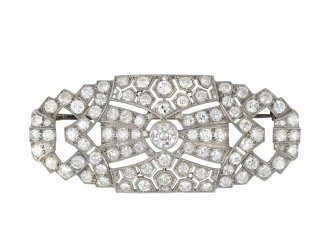 Art deco diamond brooch, circa 1920.