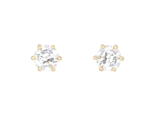 Old cut diamond stud earrings.
