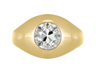 Old mine diamond gypsy ring, circa 1900. hatton garden