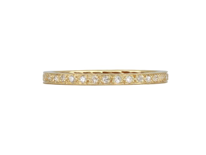 Vintage diamond full eternity ring, circa 1940.