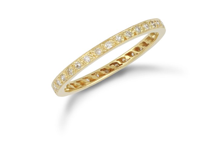 Vintage diamond full eternity ring, circa 1940.