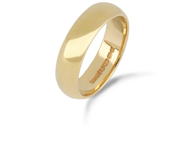 Yellow gold wedding band, English, 1856