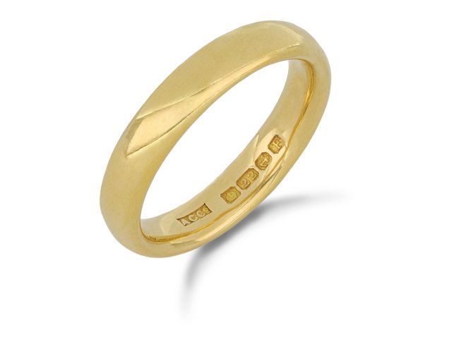 Yellow gold wedding band, English, 1854. 