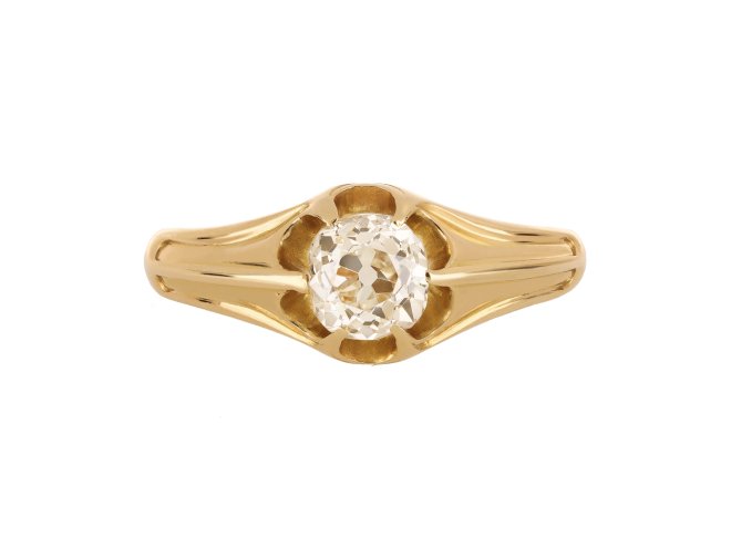 Victorian old mine diamond solitaire ring, hatton garden