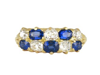 Victorian sapphire and diamond ring, circa 1890.