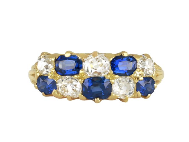Victorian sapphire and diamond ring, circa 1890.