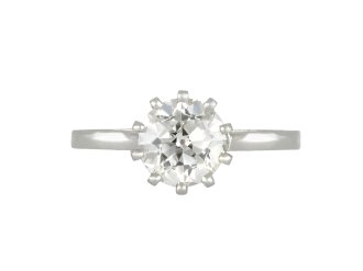 Old cut diamond solitaire ring, circa 1915.