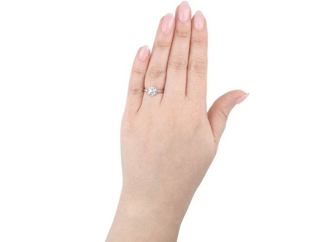 Old cut diamond solitaire ring, circa 1915.