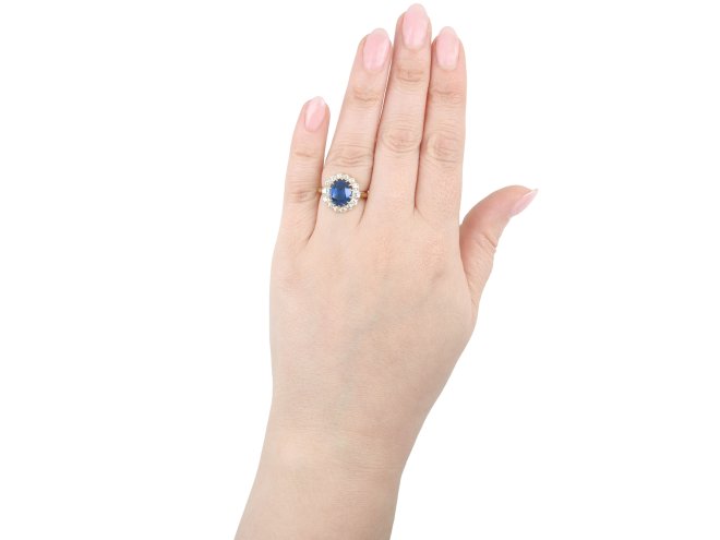 Ceylon sapphire and diamond coronet cluster, circa 1900.