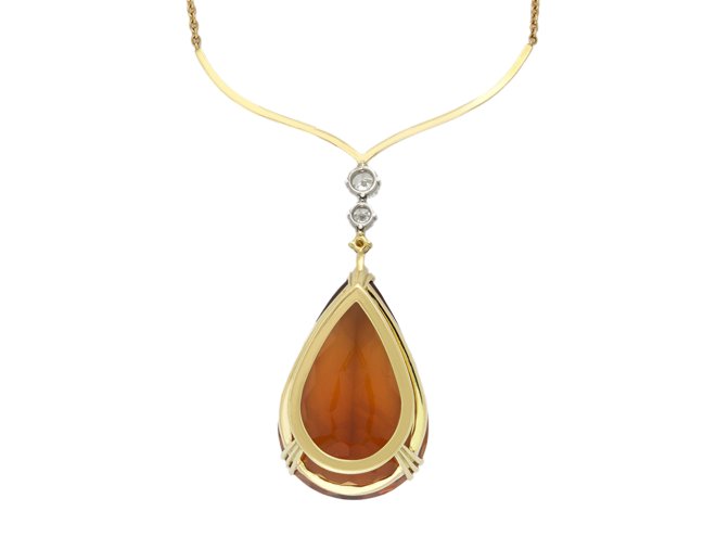 Citrine pendant, circa 1940. Hatton Garden