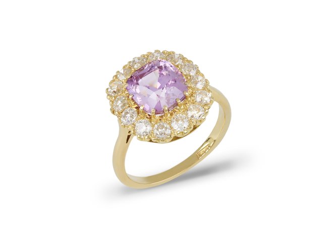 sapphire and diamond cluster ring, circa 1900.