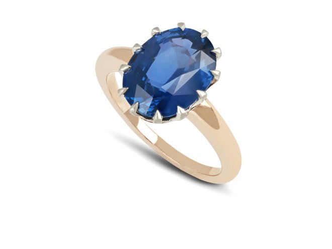 Ceylon sapphire solitaire ring, circa 1915.