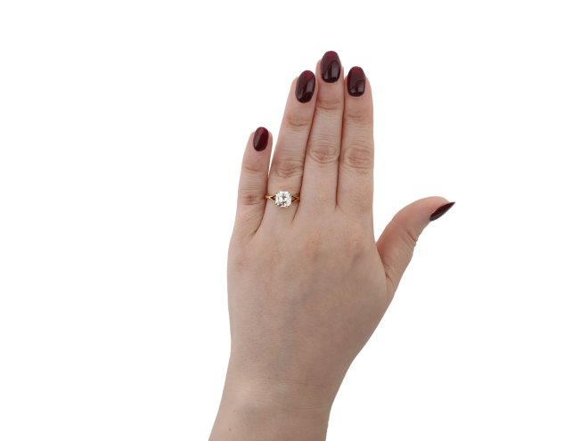 Asscher cut diamond solitaire ring, circa 1950. 
