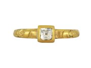 Rare Post Medieval Diamond and Enamel Ring, circa 1550 1650.