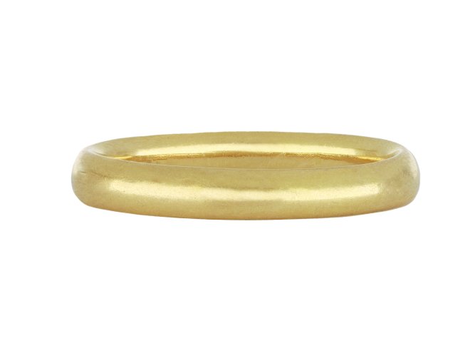 Yellow gold wedding band, English, 1932.