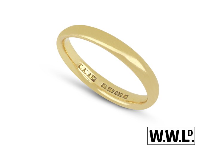 Yellow gold wedding band, English, 1932.