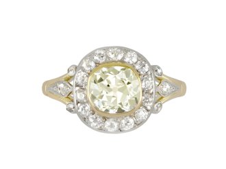 Old mine diamond coronet cluster ring, circa 1910.