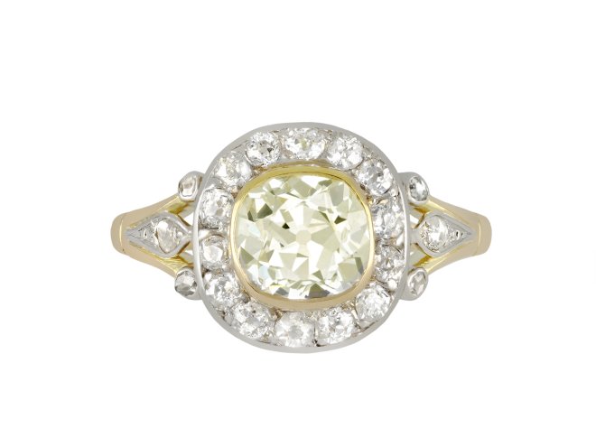 Old mine diamond coronet cluster ring