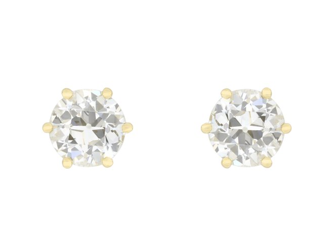 Round old cut diamond earrings