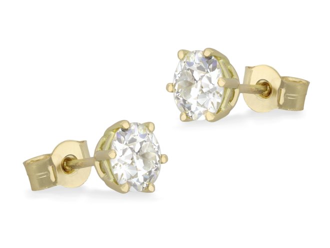 Round old cut diamond earrings