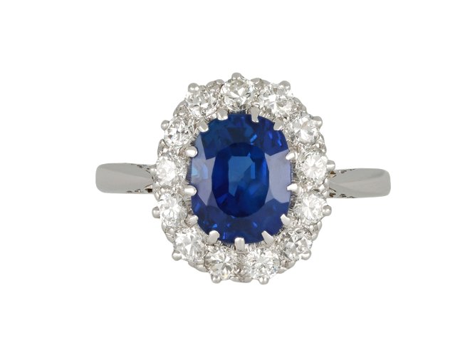 Edwardian Ceylon sapphire coronet cluster ring, circa 1915.