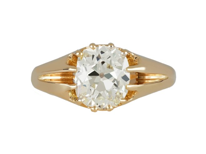 Victorian diamond solitaire ring, English, 1897.