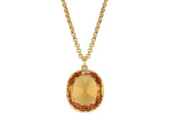 Topaz pendant, circa 1900. 
