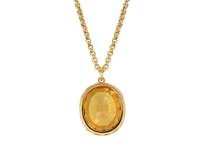 Topaz pendant, circa 1900. 