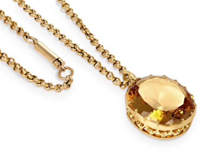 Topaz pendant, circa 1900. 