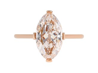 Type IIa light pinkish brown diamond solitaire ring.