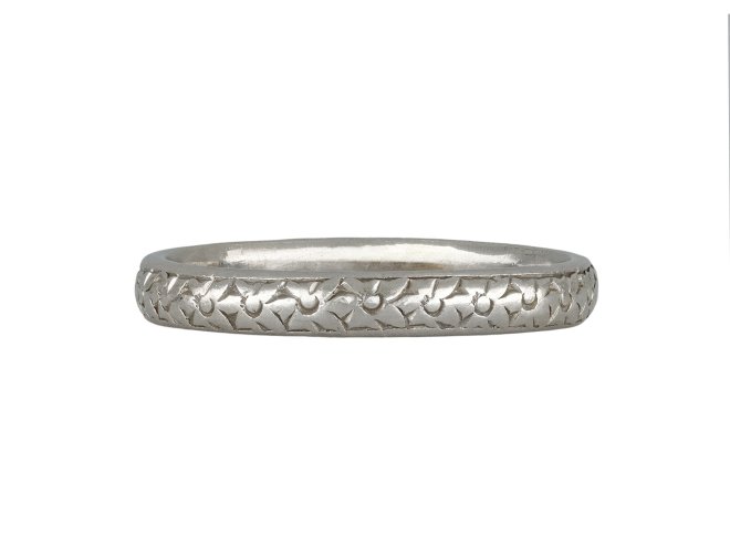 Engraved Wedding Band, circa 1920.