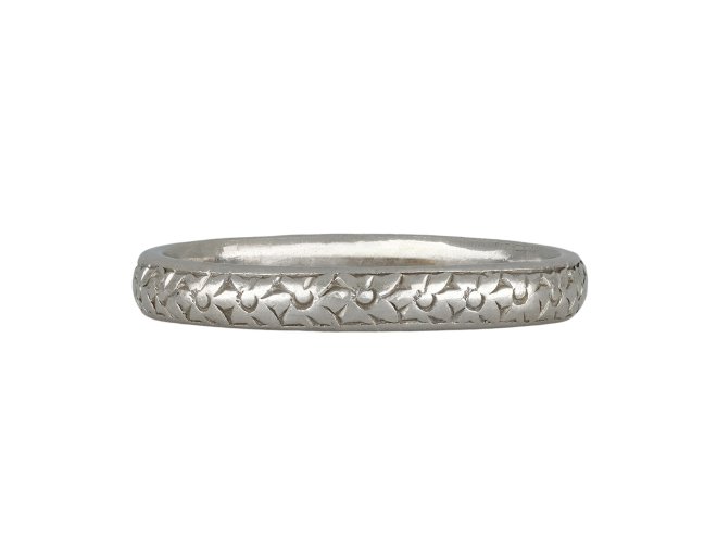 Engraved Wedding Band, circa 1920.