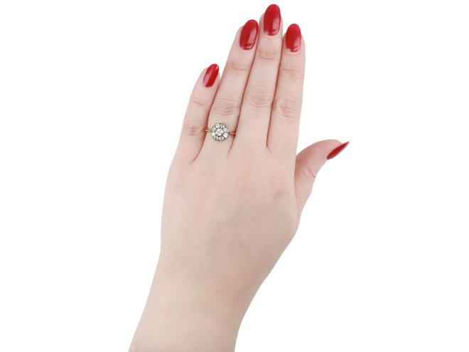 Antique diamond coronet cluster ring, circa 1900.