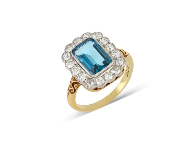 Aquamarine and Diamond Coronet Cluster, Circa 1905.