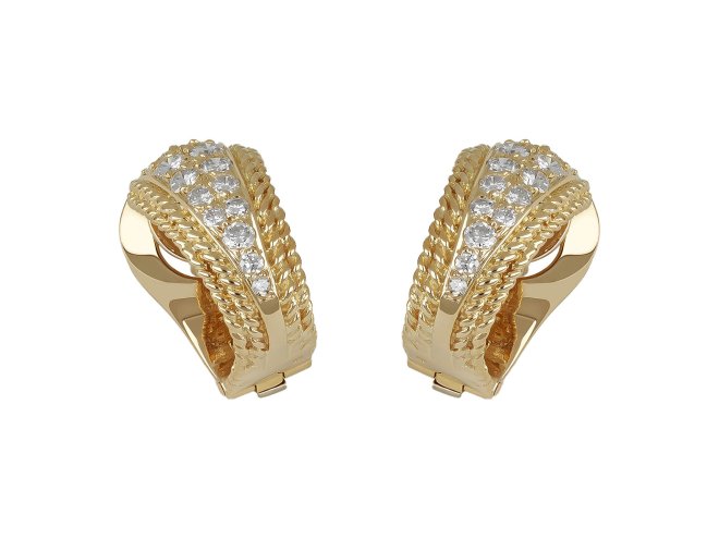 Van Cleef & Arpels diamond earrings, French, circa 1970.