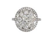 Diamond cluster ring, circa 1915.