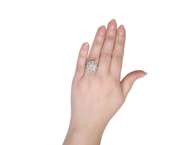 Diamond cluster ring, circa 1915.