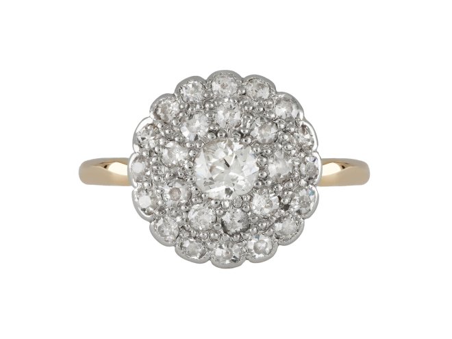 Edwardian diamond cluster ring, circa 1910.